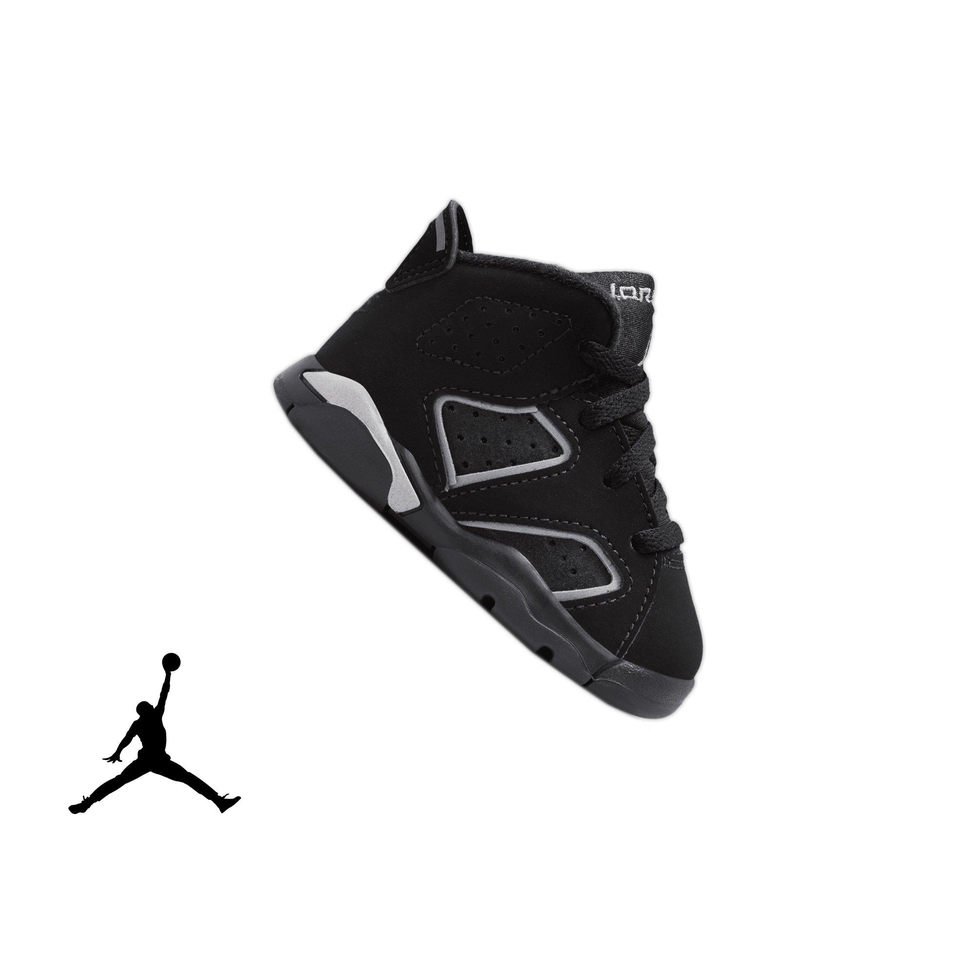 Jordan 6 Retro &ldquo;Cap and Gown&rdquo; Toddler Kids' Shoe - BLACK/REFLECT SILVER